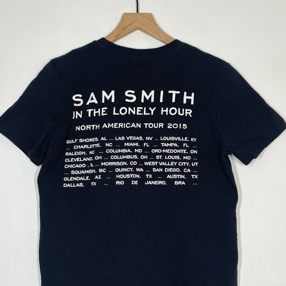 Sam Smith Concert T-Shirt  Medium Black The Lonely Hour NA Tour 2015 Print - Picture 5 of 7